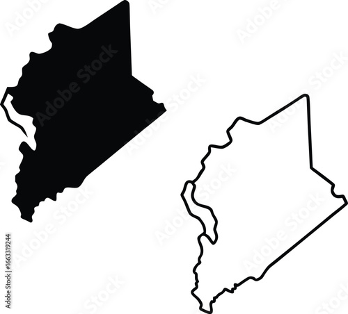 Outline map of a unique geographical shape. Wisconsin state map outline filled and empty isolated.
