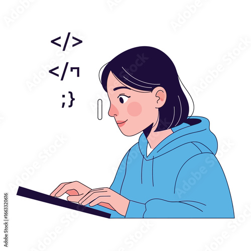 Coding Confidence: A focused coder engrossed in lines of code, the image represents the evolving digital landscape of technology, showcasing the blend of human skill with innovation.