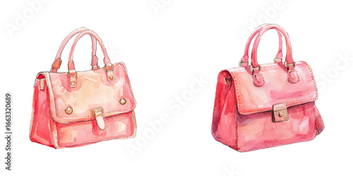 hand bag watercolor vector illustration