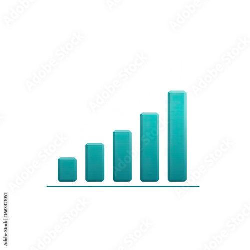 Teal growing bar graph