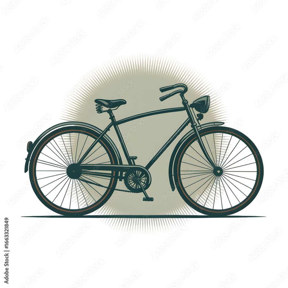 Fototapeta premium Classic vintage bicycle with stylish retro design ready for urban exploration and eco-friendly travel.