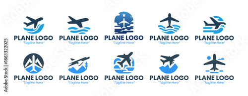 10 Plane Logo Set Modern Minimalist Aviation Brand Design
