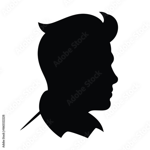 Man face side view silhouette vector icon on white background. Man vector logo silhouette. black man. 