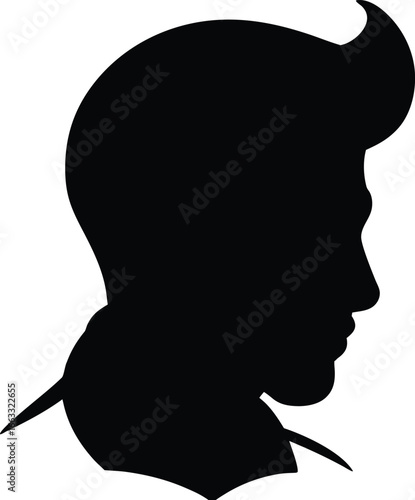 Man face side view silhouette vector icon on white background. Man vector logo silhouette. black man. 