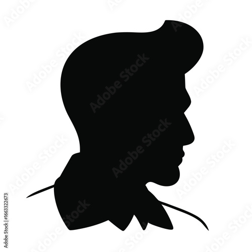 Man face side view silhouette vector icon on white background. Man vector logo silhouette. black man. 