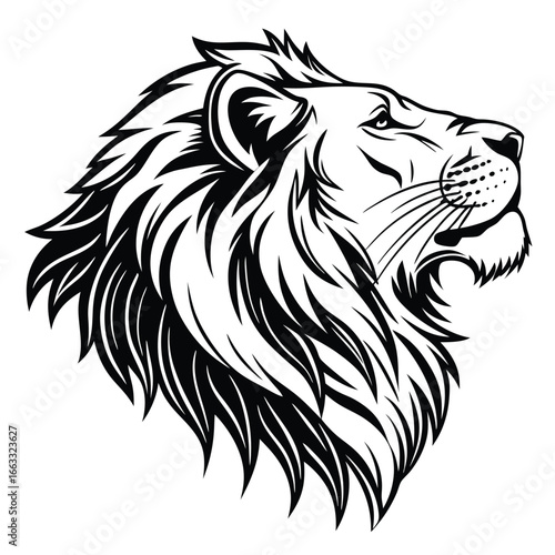 Lion head logo icon, lion face vector Illustration, on a isolated background, EPS