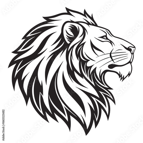 Lion head logo icon, lion face vector Illustration, on a isolated background, EPS