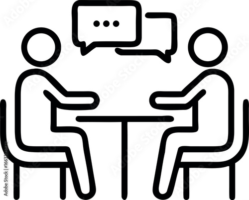 Vector business icon vector art of two people having a discussion icon