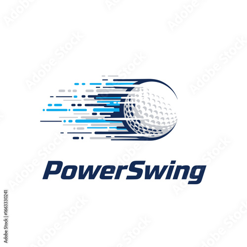 A powerful logo design featuring a golf ball in motion.
