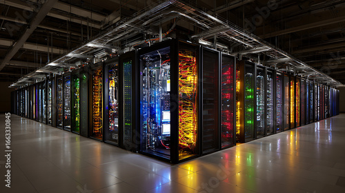  A supercomputer with advanced cooling system visible 