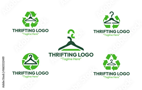 5 Thrifting Logo Set Secondhand Fashion Store Design