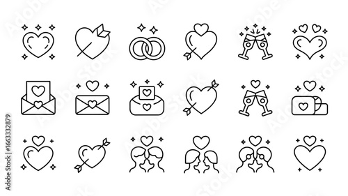 Elegant black and white line art collection for design projects