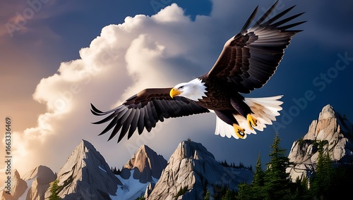 Wallpaper Mural bald eagle in flight Torontodigital.ca