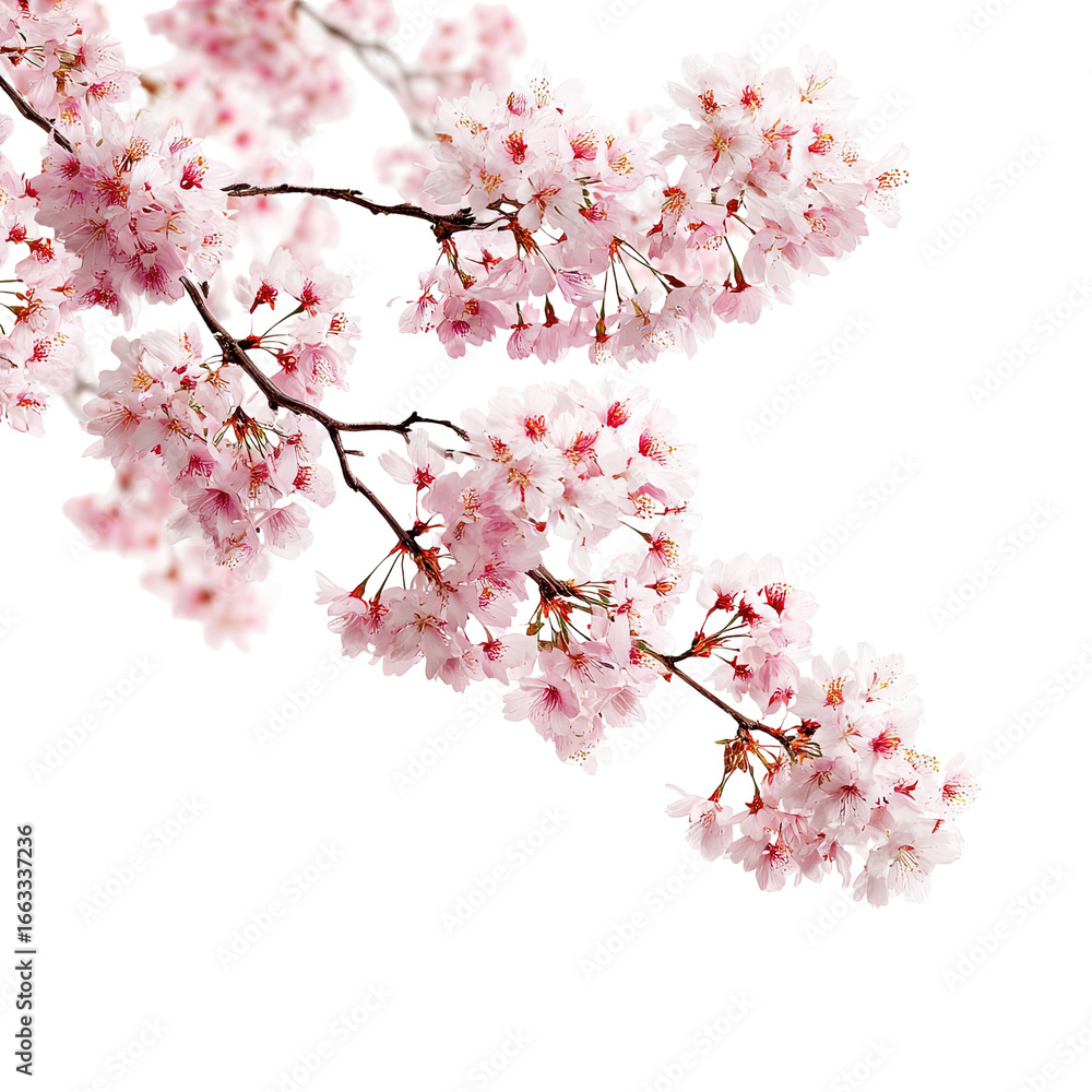 Obraz premium Pink cherry blossoms on branches (4)
