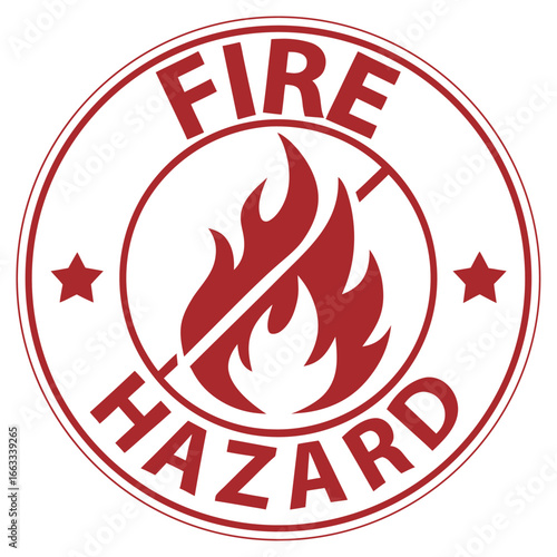 Vector art of fire hazard warning sign