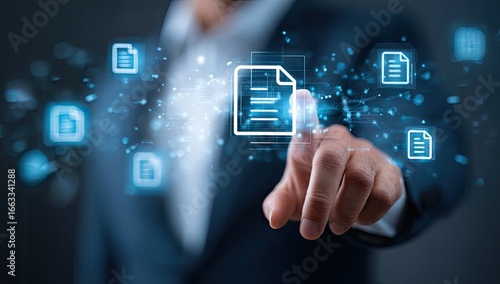 Person interacting with digital document network