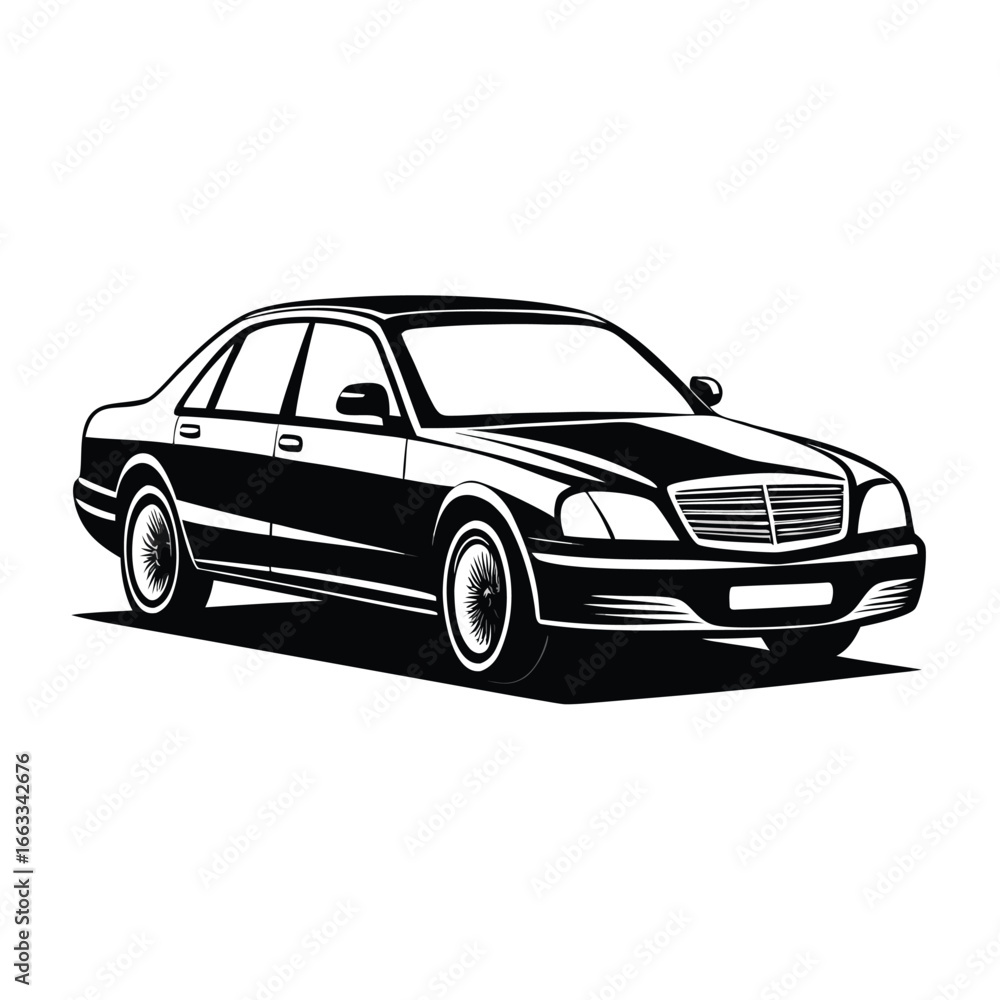 custom made wallpaper toronto digitalIsolated vector design of a unique executive sedan.