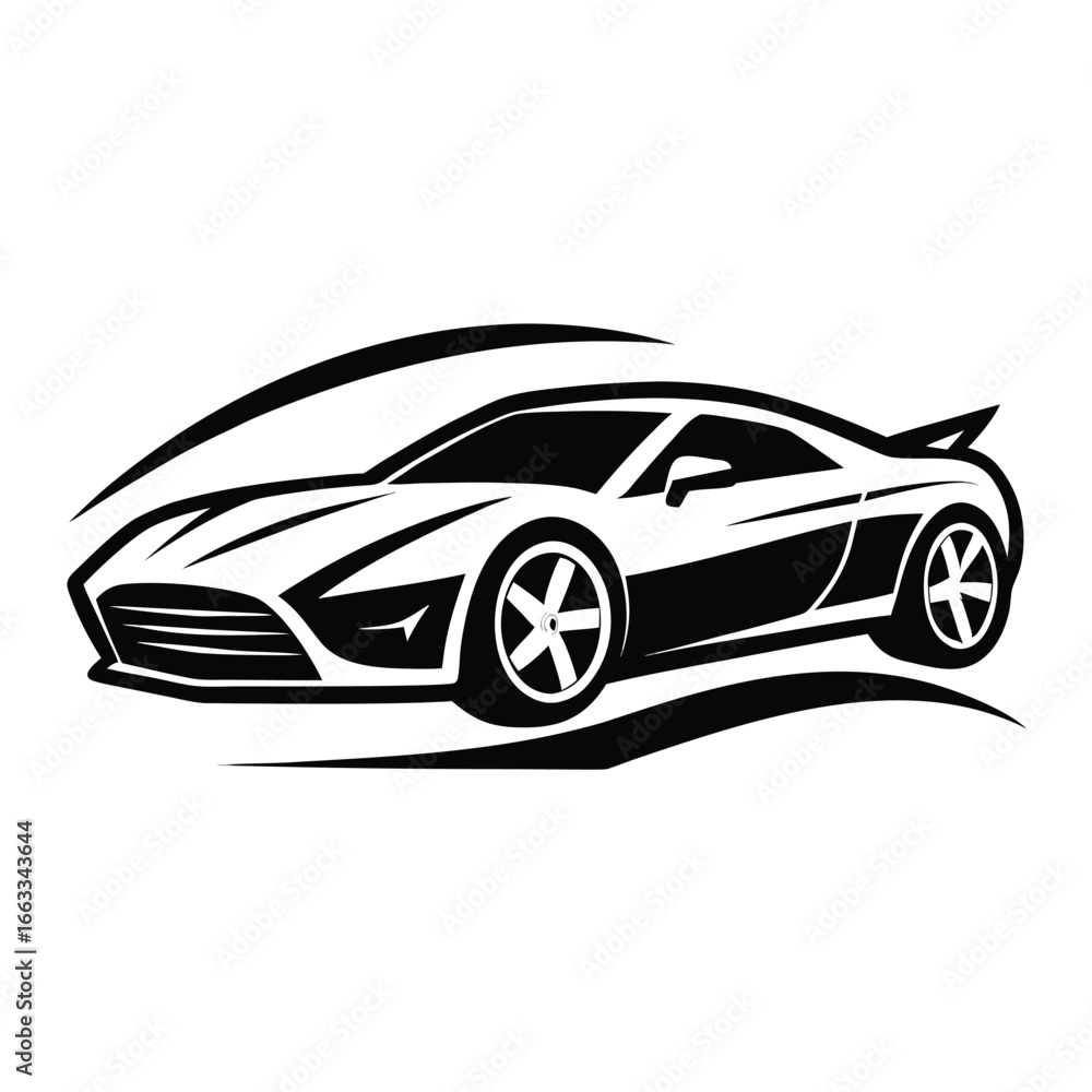 Fototapeta premium Isolated vector logo of a unique performance car.