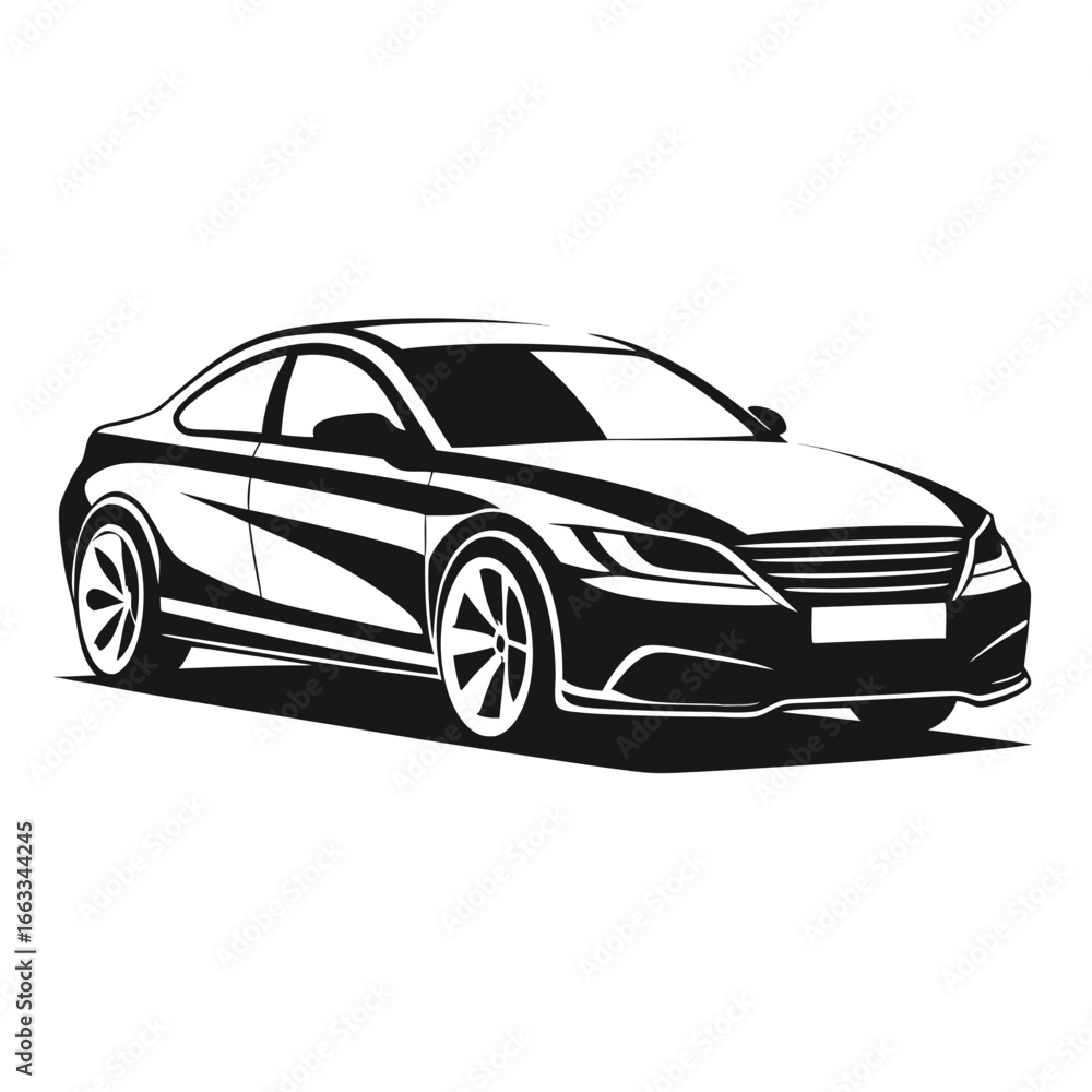 Obraz premium Isolated silhouette design of a unique sedan edition.