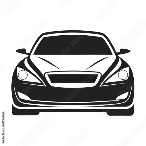 Isolated silhouette design of a unique sedan hood.