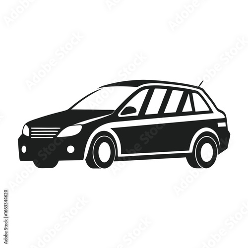 Isolated silhouette design of a unique sedan package.