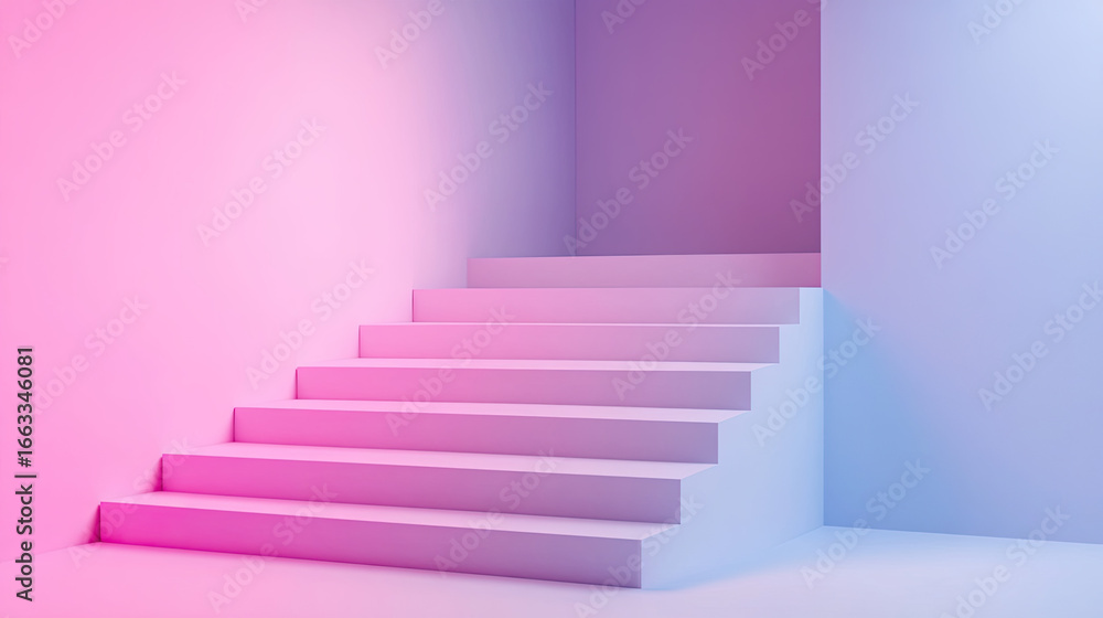 Obraz premium Minimal digital background with pastel gradient and soft light casting a serene glow.