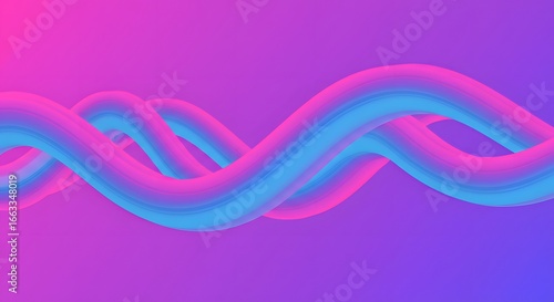 Abstract fluid wave against a gradient background of pink and blue, representing movement and flow
