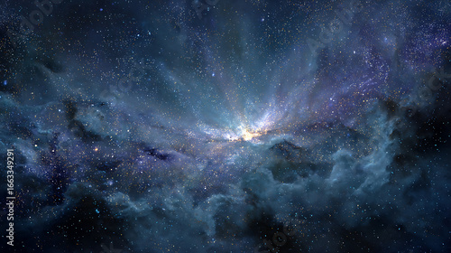  Young voyager midway across the universe amidst star clusters and nebulae (1)