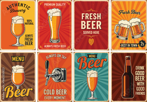 Vintage Beer Advertising Posters Collection Retro Brewery Art Prints for Home Bar Decor
