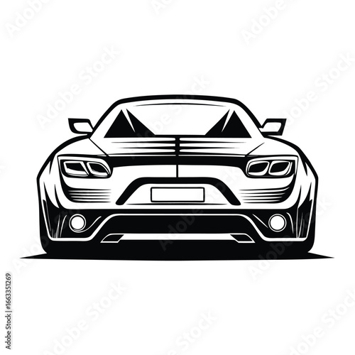 Isolated rear design of a unique sports car.