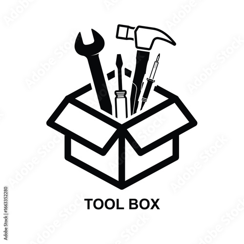 Tool box icon. Toolbox icon isolated on background vector illustration.