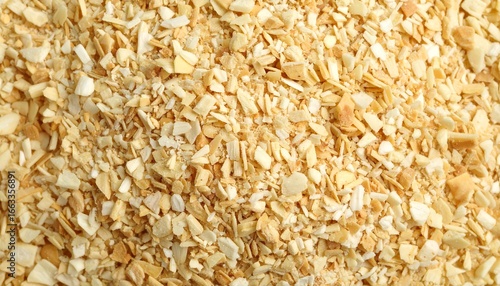 Dried minced garlic, close up