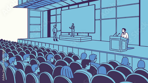 Conference Presentation in a Modern Auditorium.