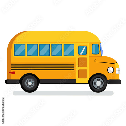 yellow school bus isolated