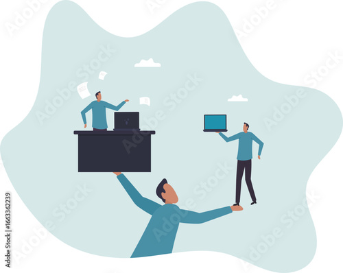 Side job or side hustle to make money, decision or balance between gig economy and main office work, freelancer or salary man routine.about a man and his life.