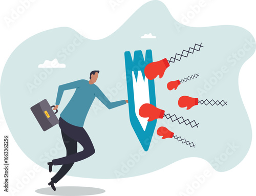 Business threat, fight to survive in business competition, resilience or adversity, challenge or survive to win, courage fighter .about a man and his life.