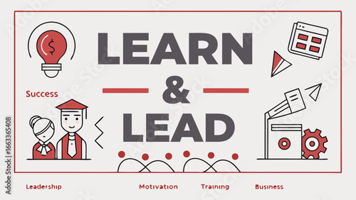 Learn Lead Business and Leadership Concept Illustration.