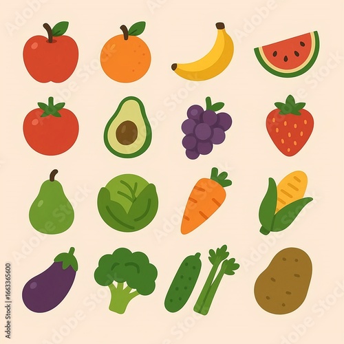 set of vegetables