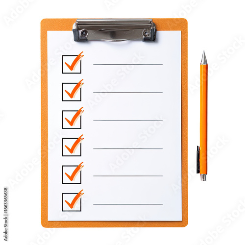 Clipboard with checklist and pen (1)