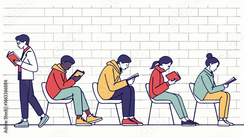 People Reading Books While Sitting in Chairs.