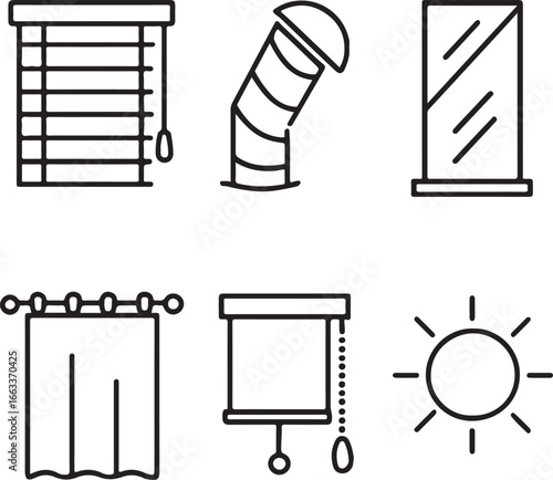 Window treatment and sun icons blind shade
