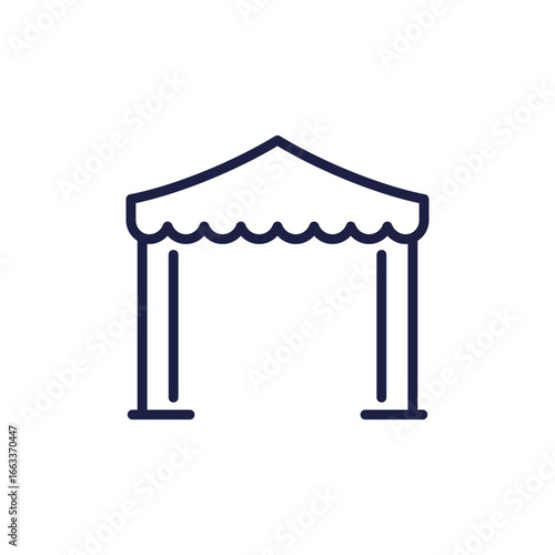 canopy tent line icon on white