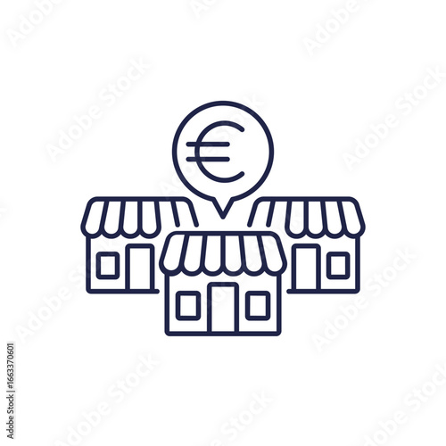 franchise business line icon with euro