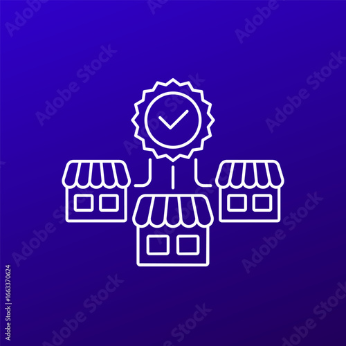 franchise business icon, line vector design