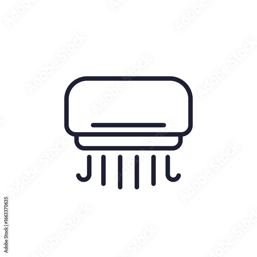 hand dryer icon, line pictogram on white