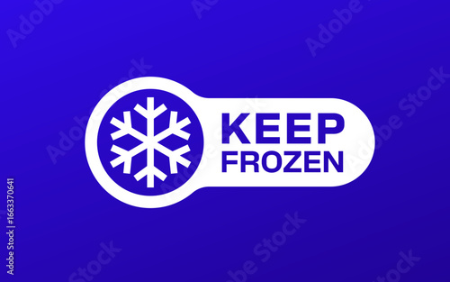 Keep frozen badge design, white vector label