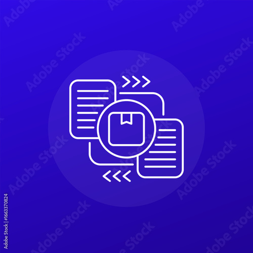 SKU icon, stock keeping unit, line vector
