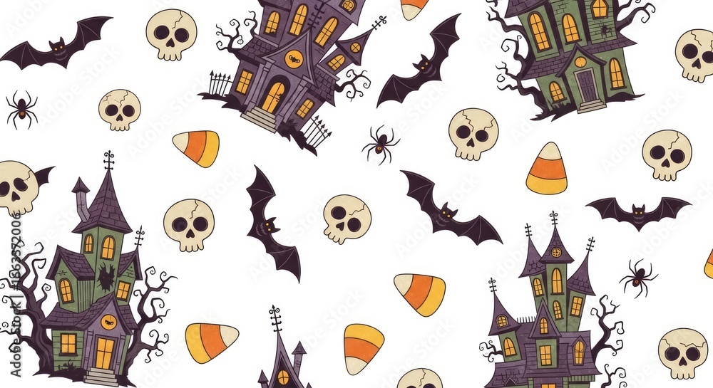 Naklejka premium Halloween pattern design