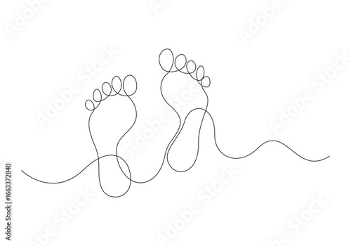 footcare one Continuous Line Drawing