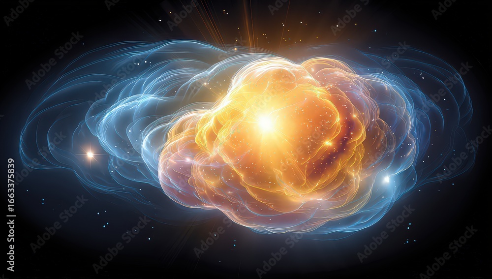 Obraz premium Abstract Colorful Glowing Nebula In Space